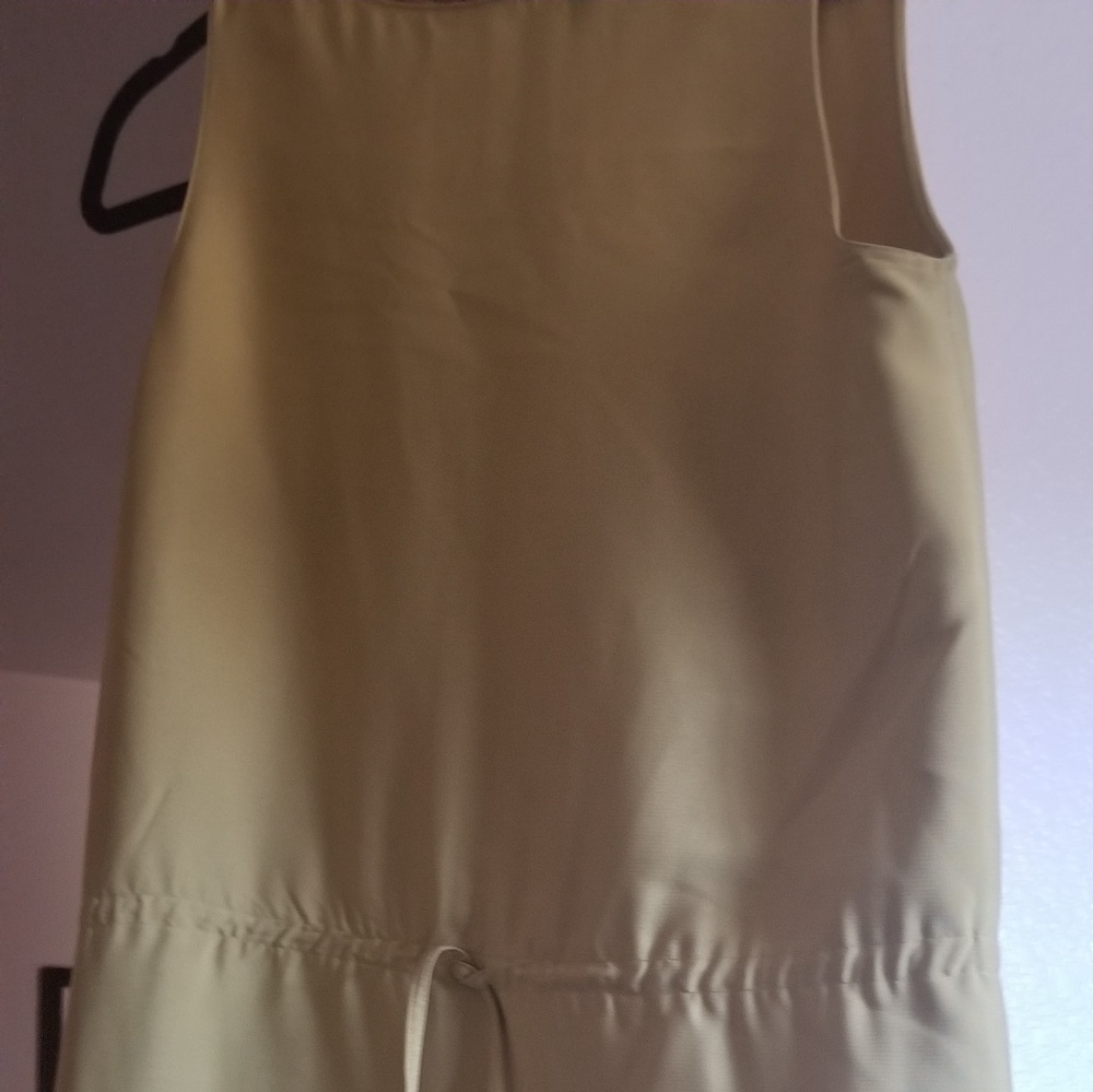 Chartreuse colored drawstring dress